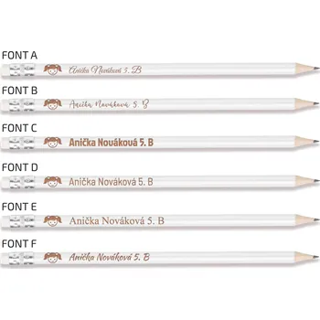 Grafitová tužka Tužka holčička Barva: Bílá, Písmo: Font D