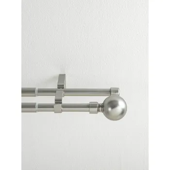 Garnýž dvouřadá Simone - broušený nikl 120 - 210 cm