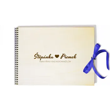 Kancelářský papír Kniha přání a rad novomanželům se jmény Počet listů: 20 +0Kč, Papír uvnitř: bílý papír +0Kč, Barva stuhy: Růžová