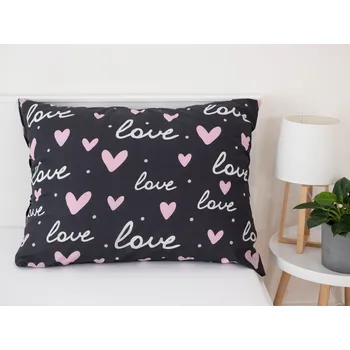 Bytový textil Bavlněný povlak na polštář Renforcé 70 × 90 cm – Alison tmavě šedé