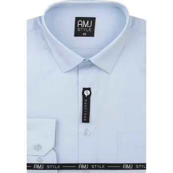 Pánská košile Pánská košile AMJ, světle modrá s vytkávaným vzorem, VDS003, dlouhý rukáv, slim fit, vel. 42