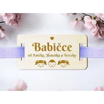 Cedulka na dárky hlavičky dřevěná