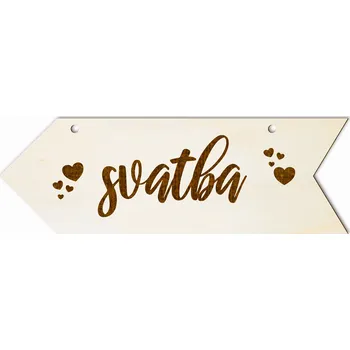 Svatební dekorace Svatební ukazatel srdce k zavěšení Směr: Doleva