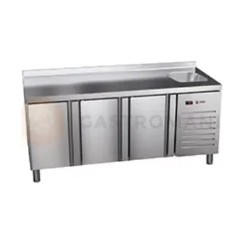 Mrazicí stůl 700 mm s dřezem GN 1/1 1792x700x850 mm | ASBER, ETN-7-180-30 HC S SB40 Essenzial Line