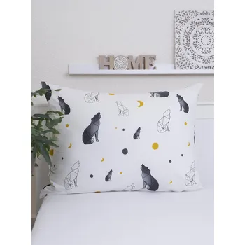 Bytový textil Bavlněný povlak na polštář Renforcé 70 × 90 cm - Vlci