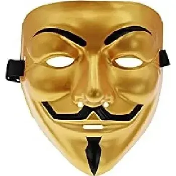 Karnevalová maska Maska na Halloween - VENDETTA Guy Fawkes - ZLATÁ (Značka: TASWELL)