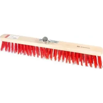 Halový smeták Kramp elastický 600 mm (KP-7385KR) (Dřevěný halový smeták Kramp elastický bez násady se standartním připojením Ø 28 mm s kovovým držákem násady. S červenými syntetickými vlákny. Pracovní šíře 600 mm.)