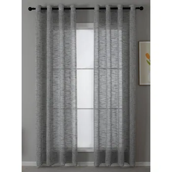 Závěs Závěsy Leonardo šedočerná – 140 × 180 cm (2 ks)