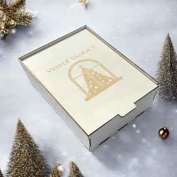 Dárková krabice vánoční stromeček dřevěná