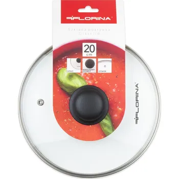 Poklice skleněná 20 cm s otvorem pro únik páry