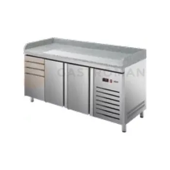 Chlazený pizza stůl 800 mm CZ 400x600 mm 2017x800x850 mm | ASBER, ETP-8-200-24 HC GR