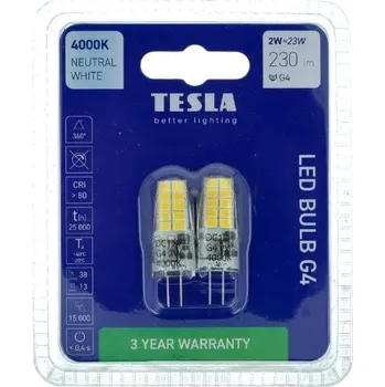 Žárovka TESLA LED žárovka G4 2W 12V 230lm 4000K 2 ks