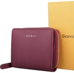 Značková malá dvouoddílová kožená celozipová peněženka Gianni Conti no. 158 fialovo-růžová