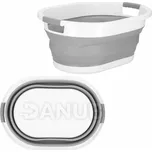 Skládací koš na prádlo silikonový - 39L - šedo-bílý