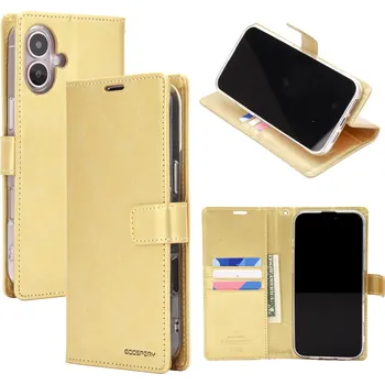 Pouzdro na mobilní telefon Mercury Ochranné pouzdro na iPhone 16 - Mercury, Bluemoon Diary Gold