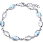 Stříbrný náramek s larimarem Cornell