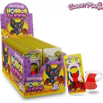 Bonbon Želé JAZYK & zuby 5 g HORROR GUMMY - balení 24 ks (Želé ve tvaru jazyka a zuby / TEETH & TONGUE JELLY )