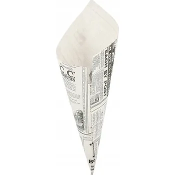 Jednorázové nádobí Papírové kornouty na hranolky, objem 100g, 250 ks