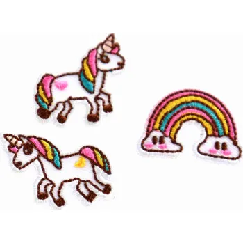 Pro Háčkování Nažehlovací aplikace sada 3 ks - jednorožci