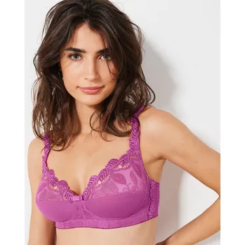 Podprsenka Podprsenka Rima zn. Confidence Lingerie z mikrovlákna a krajky, bez kostic purpurová 90D