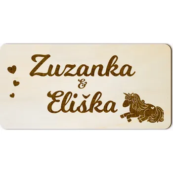 Cedulka na dveře jednorožec dřevěná