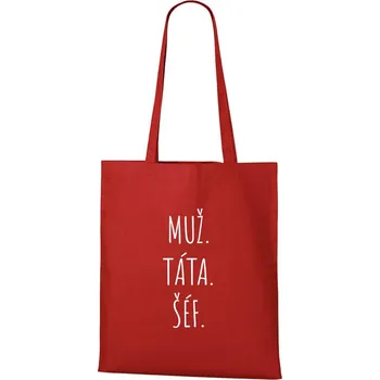DOBRÝ TRIKO Bavlněná taška s potiskem Muž Táta Šéf Barva: Červená