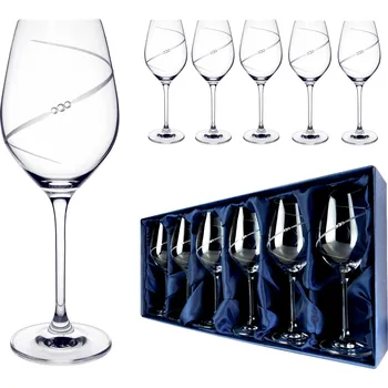 Sklenice A-KRISTAL Silhouette - skleničky na víno se Swarovski® Elements | sada 6 sklenic