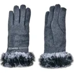 Šedé dámské rukavice s kožíškem - 9*23*2 cm
