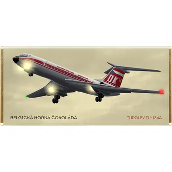 Čokoláda Čokoláda 100g hořká RETRO letadlo TUPOLEV TU-134A (edice historických letadel)