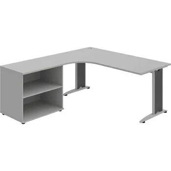 Kancelářský vozík HOBIS kancelářský stůl pracovní tvarový, ergo pravý - FE 1800 60 H P, šedá + doprava zdarma