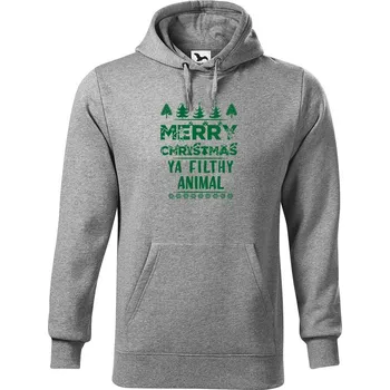 Pánská mikina DOBRÝ TRIKO Pánská mikina s potiskem Merry animal Velikost pánské mikiny: 5XL, Barva: Tmavě šedý melír