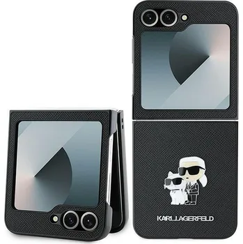 Pouzdro na mobilní telefon Karl Lagerfeld PU Saffiano Karl and Choupette zadní kryt pro Samsung Galaxy Z Flip 6 černé