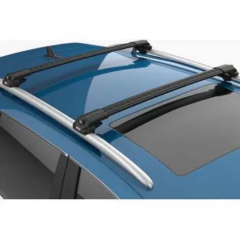 Příčník na automobil Střešní nosič příčníky Jeep Cherokee (KL) 2014-2023 s podélníky, černé tyče (Turtle Air-1 černé aerodynamické tyče)