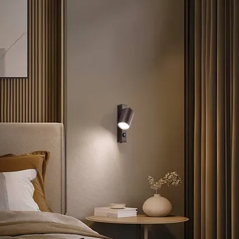 Lampička TK Lighting Nástěnný bod Top, nastavitelný, vypínač, hnědý, jednoplamenný tmavě hnědá matná 1 x 10 W LED - Doprava zdarma