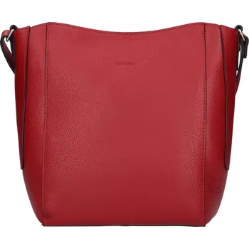 Kožená dámská crosbody kabelka Katana Carole - červená