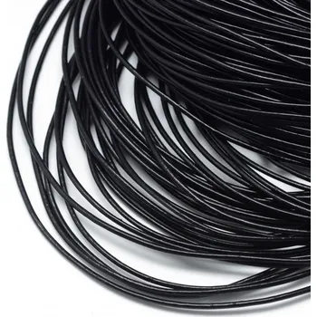 Dětské navlékací korálky Pro Háčkování Kůže kulatá ø 2 mm, černá 1 m