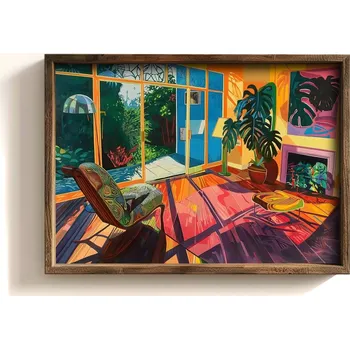 Obraz Dekorativní obraz v dřevěném rámu pokojíček, 35 x 47 cm + vyzvednutí ZDARMA