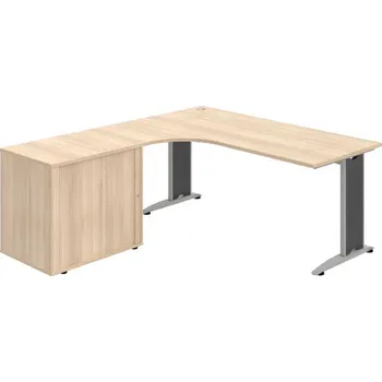 Kancelářský vozík HOBIS kancelářský stůl pracovní, sestava pravá - FE 1800 60 HR P, akát + doprava zdarma