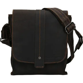 Pánská aktovka Pánská kožená taška přes rameno Greenwood Jake - tmavě hnědá