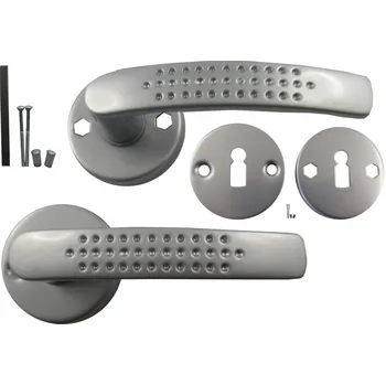 Dveřní kování KLIKA STŘÍBRNÁ SANDRA KULATÝ ROZETA KLÍČ