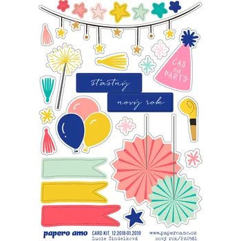 samolepka Papero amo - Samolepky arch - CARD KIT 12-18 / Nový rok