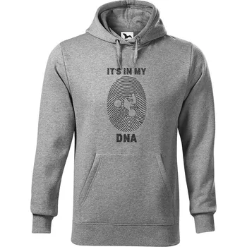 Pánská mikina DOBRÝ TRIKO Pánská mikina s potiskem Moto DNA Velikost pánské mikiny: 4XL, Barva: Tmavě šedý melír