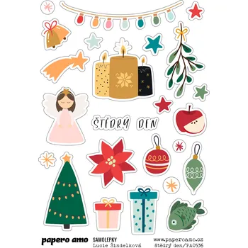 samolepka Papero amo - Samolepky arch - ŠTĚDRÝ DEN