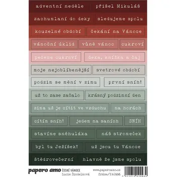 samolepka Papero amo - Samolepky arch - ČESKÉ VÁNOCE / Fráze