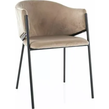 Jídelní židle Signal Jídelní židle BONO VELVET | béžová / černé nohy