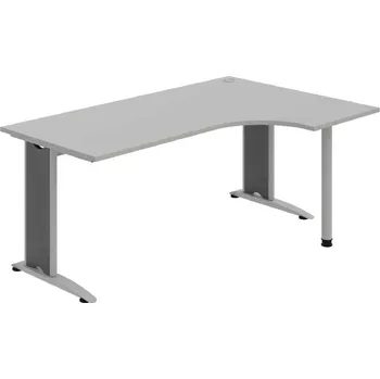 Kancelářský vozík HOBIS kancelářský stůl pracovní tvarový, ergo levý - FE 1800 60 L, šedá + doprava zdarma