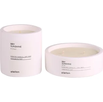 Svíčka Dekorativní svíčky 2ks, vůně santalové dřevo, bílá, 9 x 8,5 cm, 12 x 4,5 cm + vyzvednutí ZDARMA