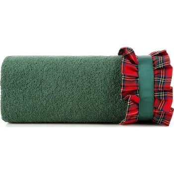 Vánoční dekorace ArtFir Vánoční osuška SANTA 1 | tmavě zelená 70 x 140 cm