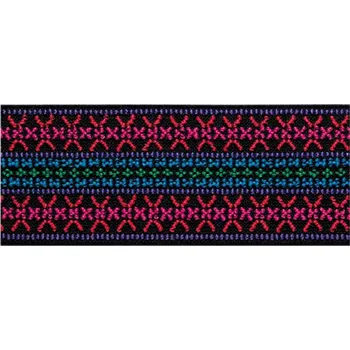 Pruženka oděvní vzorovaná 50 mm, návin 7 metrů růžová