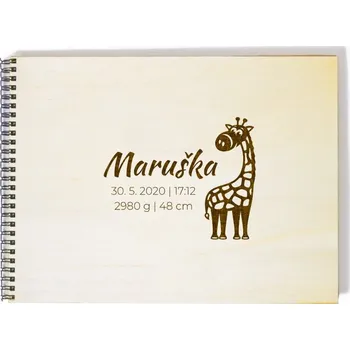 Dřevěné fotoalbum k narození žirafa Počet listů: 20 listů +0Kč